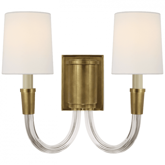 Visual Comfort Signature Vivian Double Wall Sconce Hand-Rubbed Antique Brass
