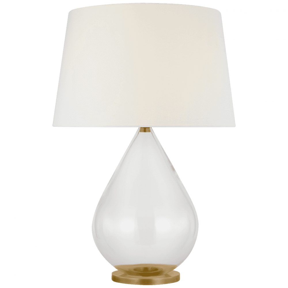Visual Comfort Signature Vosges Large Table Lamp Clear Glass and Hand-Rubbed Antique Brass