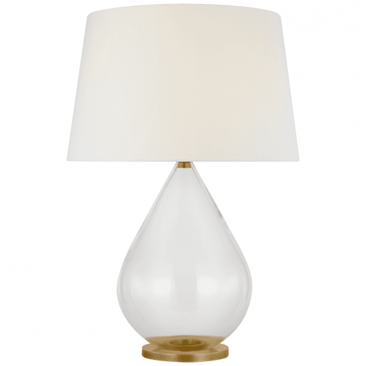 Visual Comfort Signature Vosges Large Table Lamp Clear Glass and Hand-Rubbed Antique Brass