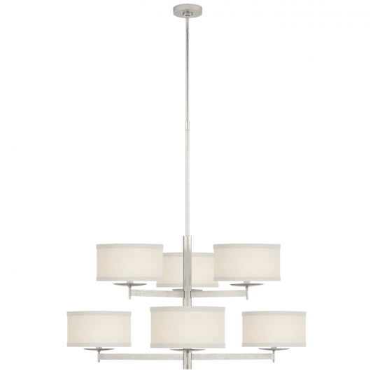 Visual Comfort Signature Walker Chandelier Burnished Silver Leaf