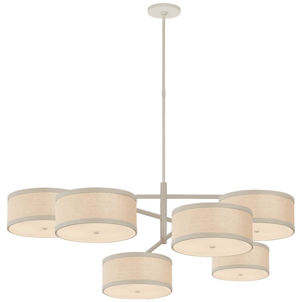 Visual Comfort Signature Walker Grande Offset Chandelier Light Cream