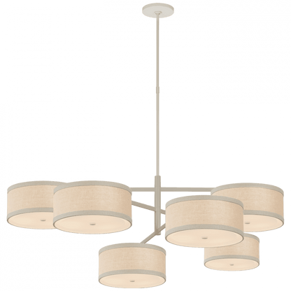 Visual Comfort Signature Walker Grande Offset Chandelier Light Cream