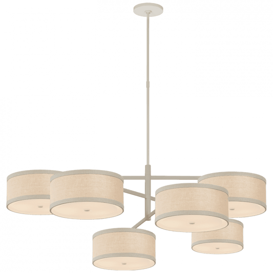 Visual Comfort Signature Walker Grande Offset Chandelier Light Cream