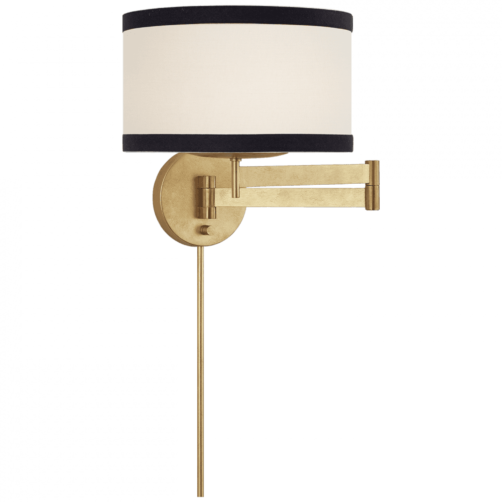 Visual Comfort Signature Walker Swing Arm Wall Sconce With Plug Light Cream