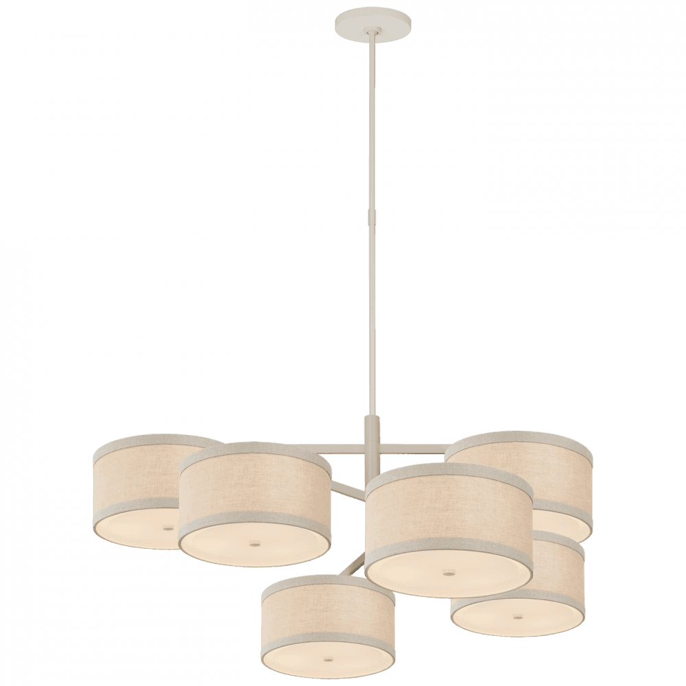 Visual Comfort Signature Walker X-Large Offset Chandelier Light Cream