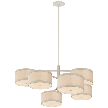 Visual Comfort Signature Walker X-Large Offset Chandelier Light Cream