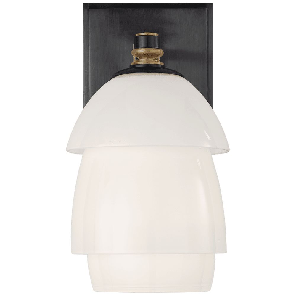 Visual Comfort Signature Whitman Small Wall Sconce Bronze and Hand-Rubbed Antique Brass