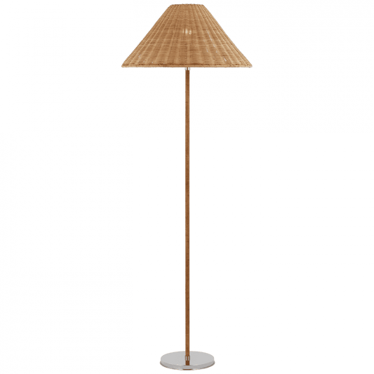 Visual Comfort Signature Wimberley Medium Wrapped Floor Lamp Polished Nickel
