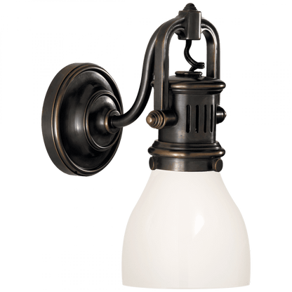 Visual Comfort & Co. Signature Collection Yoke Suspended Wall Sconce, 1-Light, Bronze, 10.25"H (SL 2975BZ-WG 28WQZ)