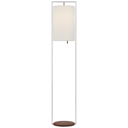 Visual Comfort Signature Zenz Medium Floor Lamp Polished Nickel and Walnut