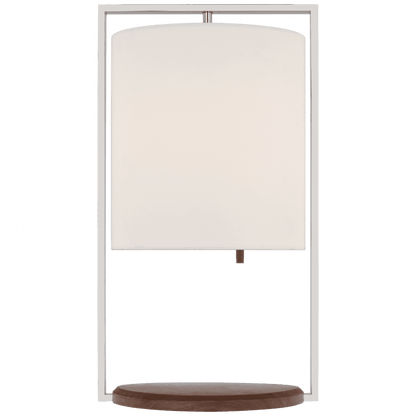 Visual Comfort Signature Zenz Medium Table Lamp Polished Nickel and Walnut