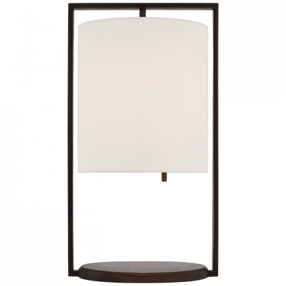 Visual Comfort Signature Zenz Medium Table Lamp Warm Iron and Dark Walnut