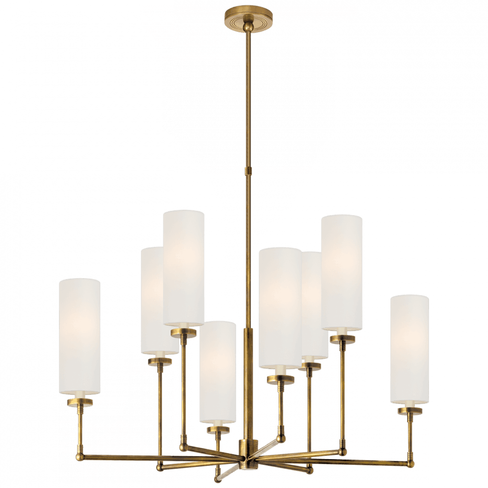 Visual Comfort Signature Ziyi Large Chandelier Hand-Rubbed Antique Brass