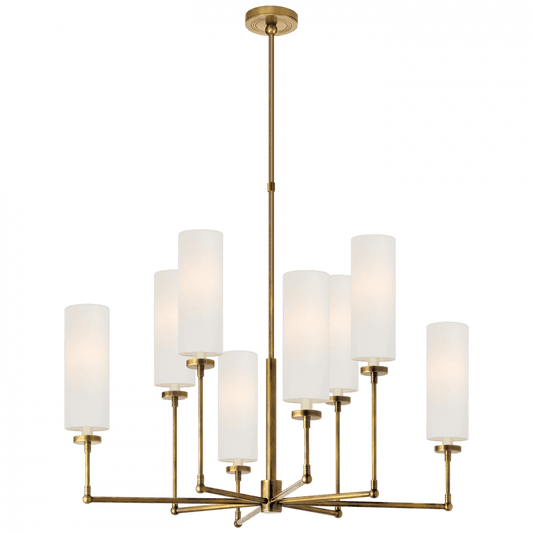 Visual Comfort Signature Ziyi Large Chandelier Hand-Rubbed Antique Brass