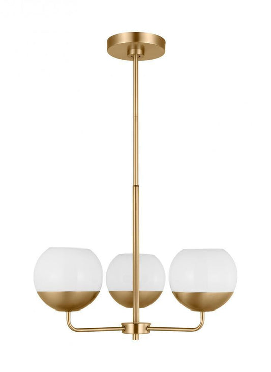 Visual Comfort Studio Alvin 3 Light Chandelier Satin Brass