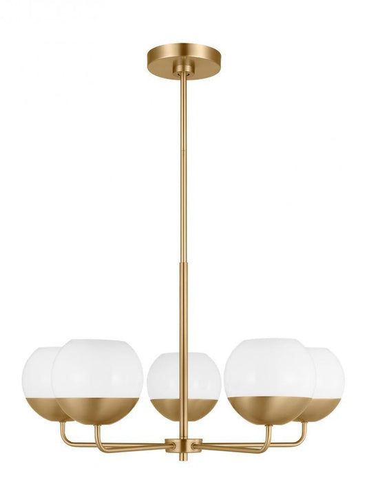 Visual Comfort Studio Alvin 5 Light Chandelier Satin Brass
