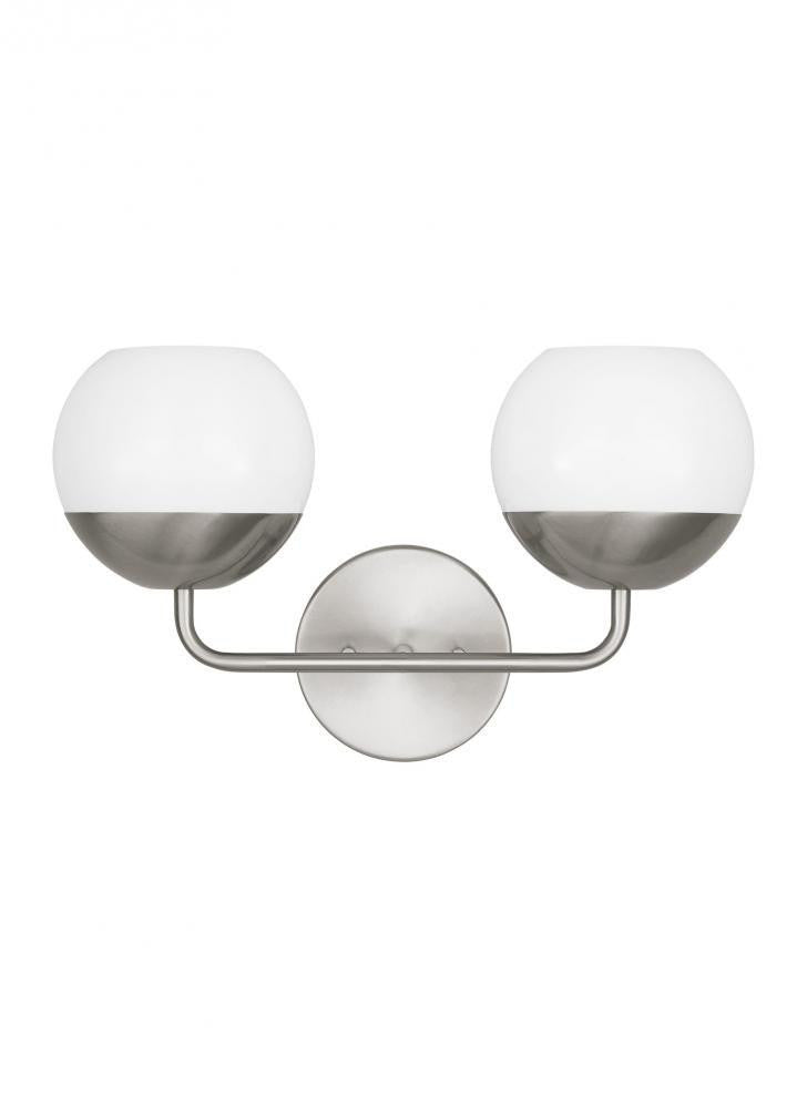 Visual Comfort Studio Alvin 2 Light LED Bath Wall Sconce Brushed Nickel