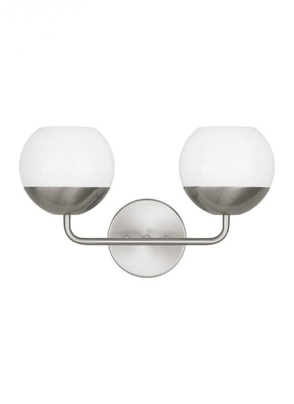 Visual Comfort Studio Alvin 2 Light LED Bath Wall Sconce Brushed Nickel