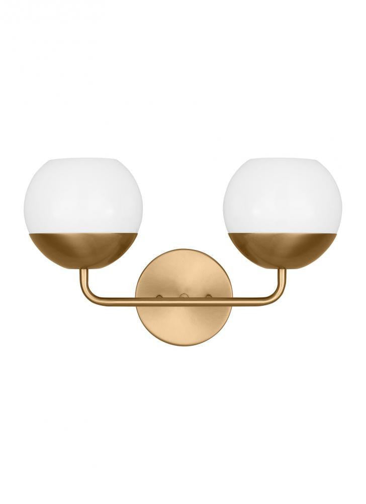 Visual Comfort Studio Alvin 2 Light Bath Wall Sconce Satin Brass