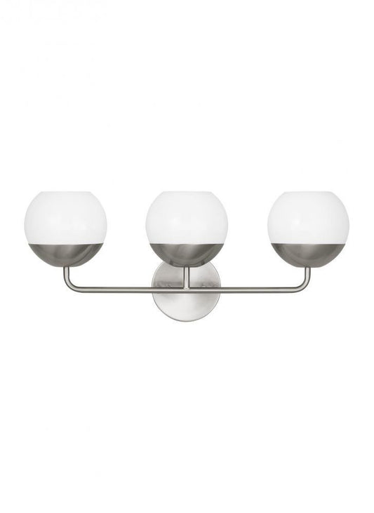 Visual Comfort Studio Alvin 3 Light Bath Wall Sconce Brushed Nickel