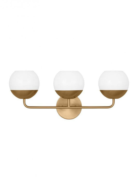 Visual Comfort Studio Alvin 3 Light Bath Wall Sconce Satin Brass