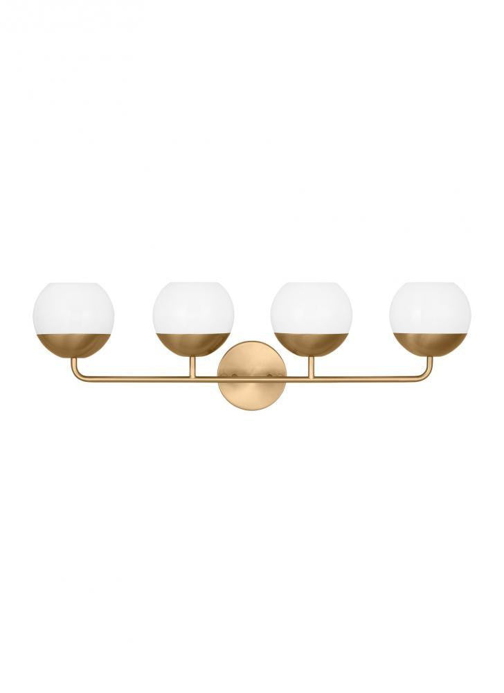 Visual Comfort Studio Alvin 4 Light LED Bath Wall Sconce Satin Brass