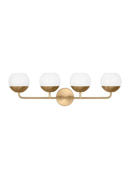 Visual Comfort Studio Alvin 4 Light LED Bath Wall Sconce Satin Brass