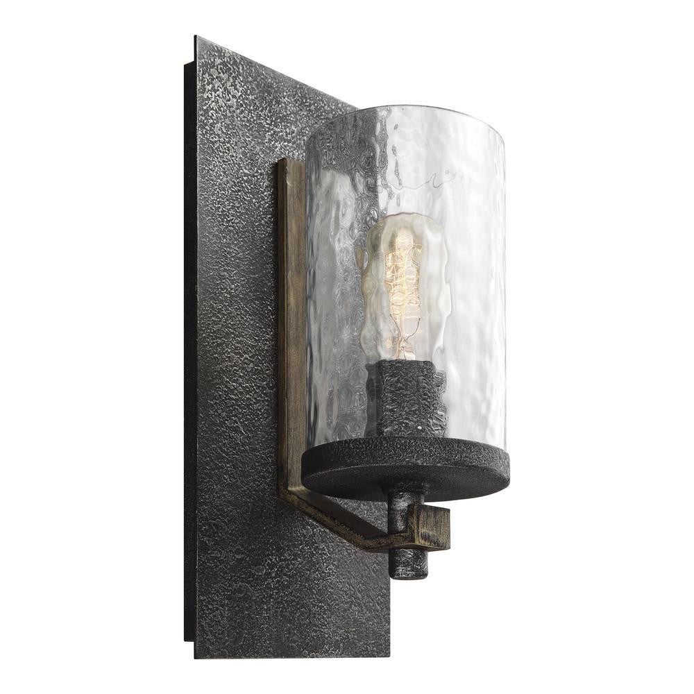 Visual Comfort Studio Angelo Wall Sconce Distressed Weathered Oak / Slate Grey Metal