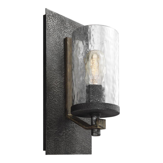 Visual Comfort Studio Angelo Wall Sconce Distressed Weathered Oak / Slate Grey Metal