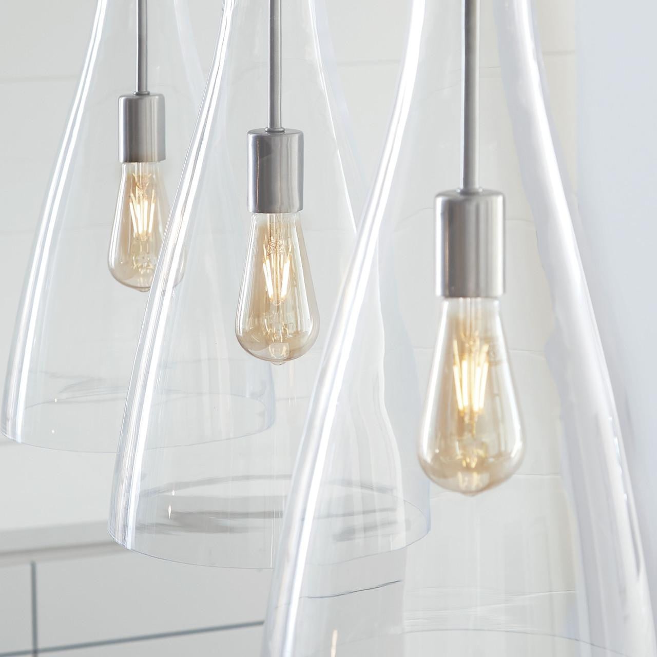 Visual Comfort & Co. Studio Collection Arilda Mini Pendant, 1-Light, Brushed Nickel, Clear Shade, 9"Dia (6537001-962 70708T9)
