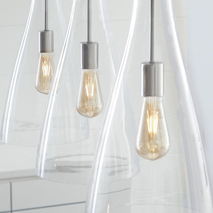Visual Comfort & Co. Studio Collection Arilda Mini Pendant, 1-Light, Brushed Nickel, Clear Shade, 9"Dia (6537001-962 70708T9)