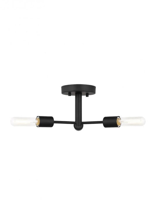 Visual Comfort Studio Axis 3 Light LED Semi-Flush Mount Midnight Black