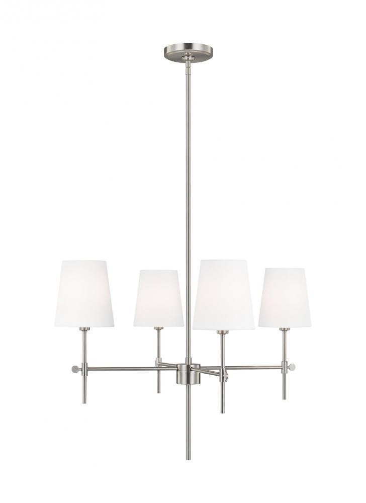 Visual Comfort Studio Baker 4 Light Small Chandelier Brushed Nickel