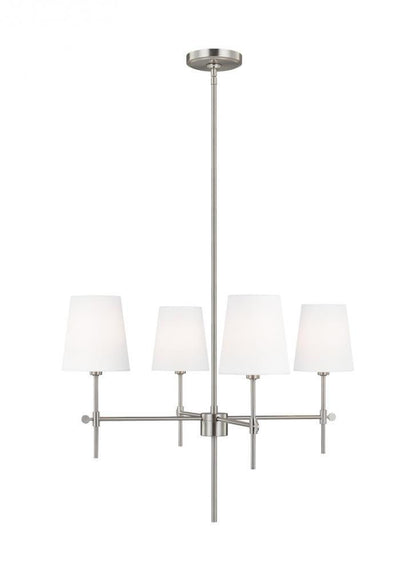 Visual Comfort Studio Baker 4 Light Small Chandelier Brushed Nickel