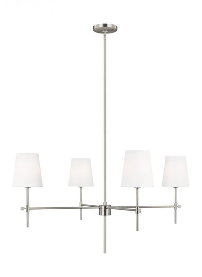 Visual Comfort Studio Baker 4 Light Large Chandelier Brushed Nickel