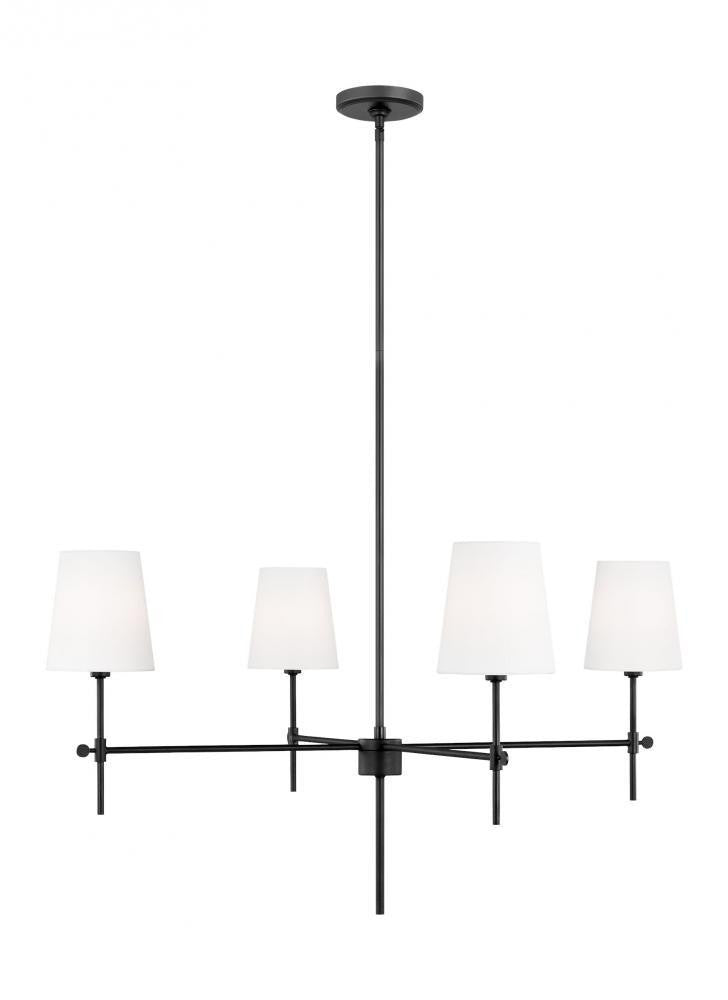 Visual Comfort Studio Baker 4 Light Large LED Chandelier Midnight Black