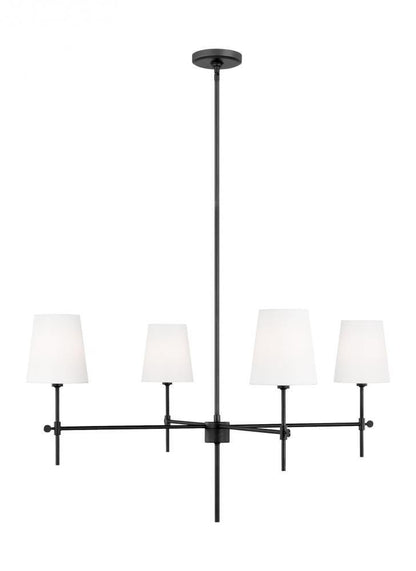 Visual Comfort Studio Baker 4 Light Large LED Chandelier Midnight Black