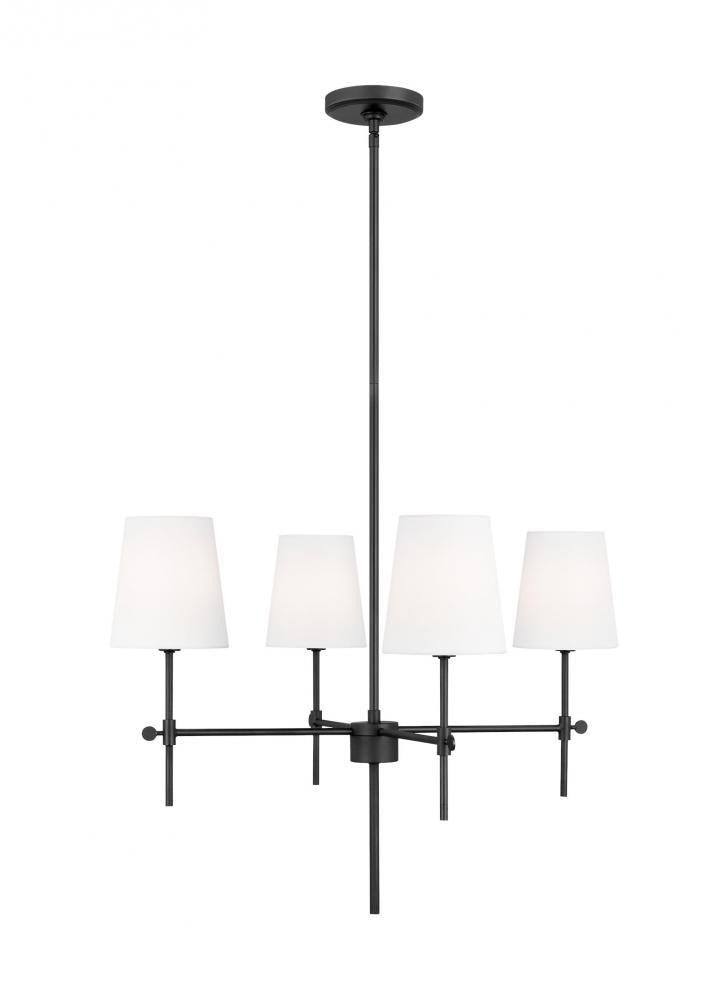 Visual Comfort Studio Baker 4 Light Small Chandelier Midnight Black