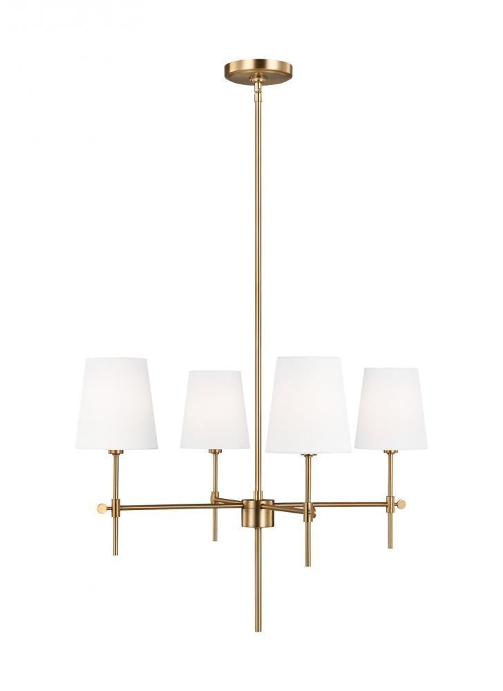 Visual Comfort Studio Baker 4 Light Small Chandelier Satin Brass