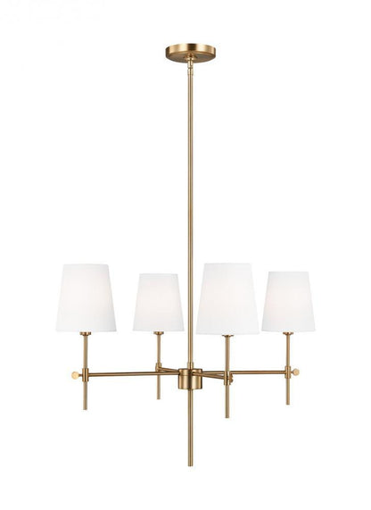 Visual Comfort Studio Baker 4 Light Small Chandelier Satin Brass