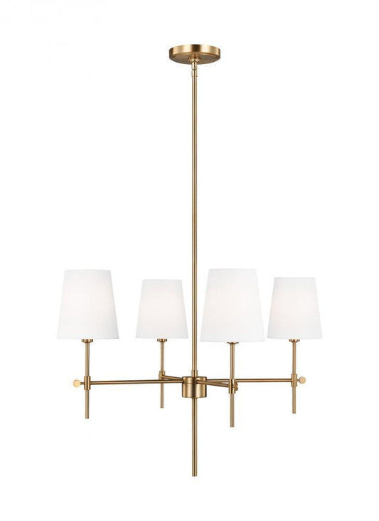 Visual Comfort Studio Baker 4 Light Small Chandelier Satin Brass