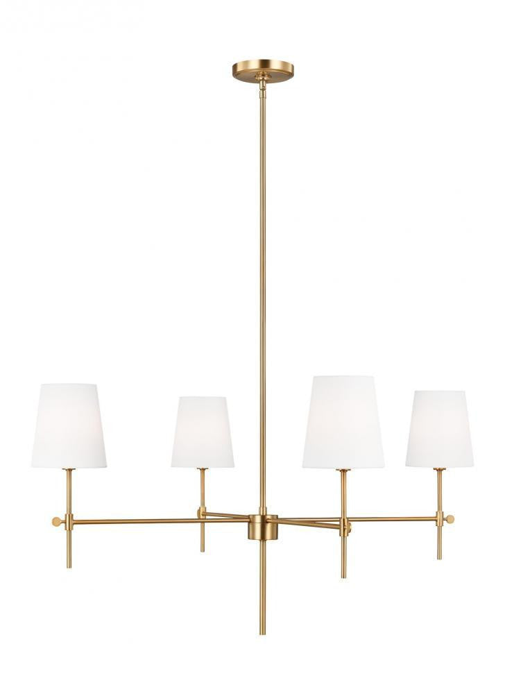 Visual Comfort Studio Baker 4 Light Large Chandelier Satin Brass
