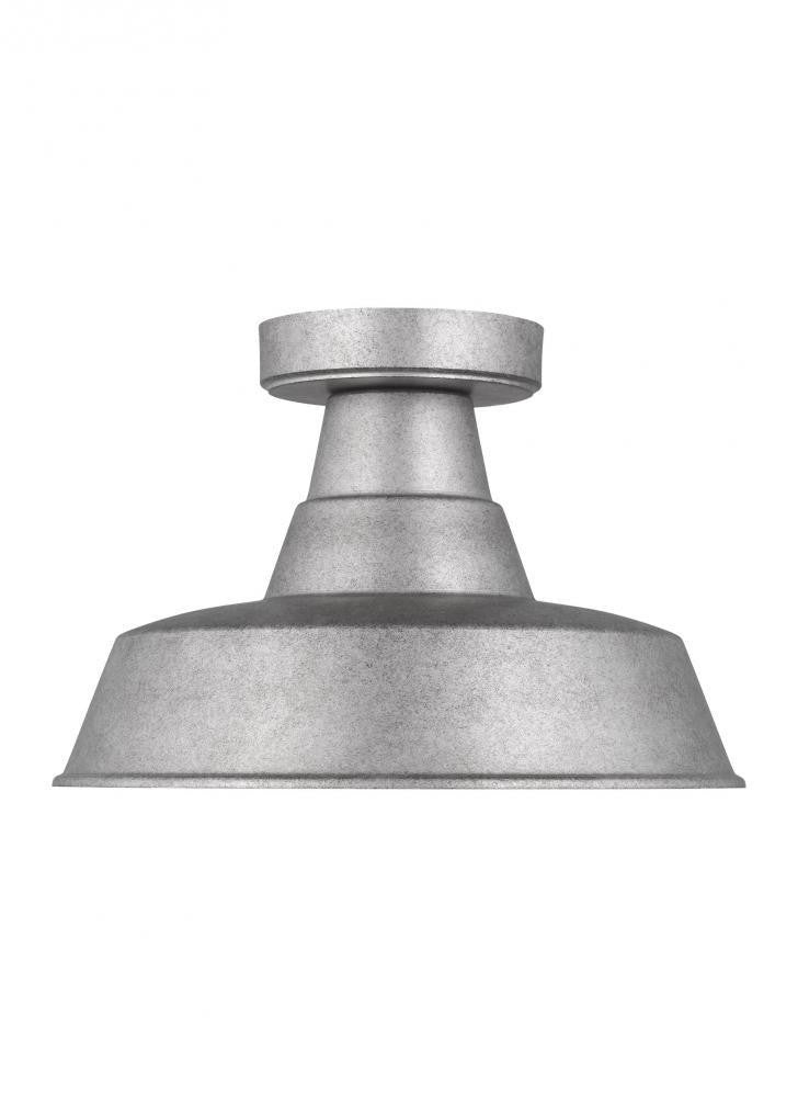 Visual Comfort Studio Barn Light Outdoor LED Flush Mount Weathered Pewter