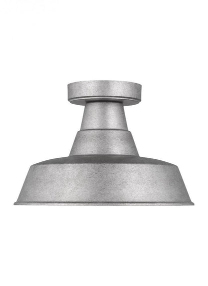 Visual Comfort Studio Barn Light Outdoor LED Flush Mount Weathered Pewter