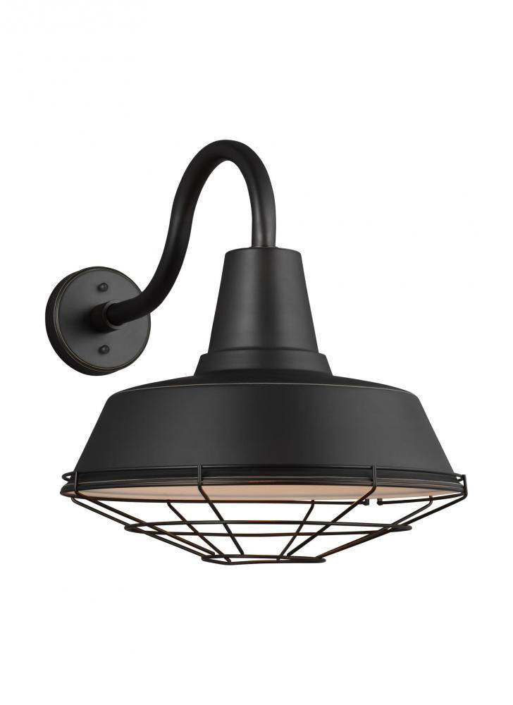 Visual Comfort Studio Barn Light Extra Large Cage Outdoor Wall Sconce Antique Bronze
