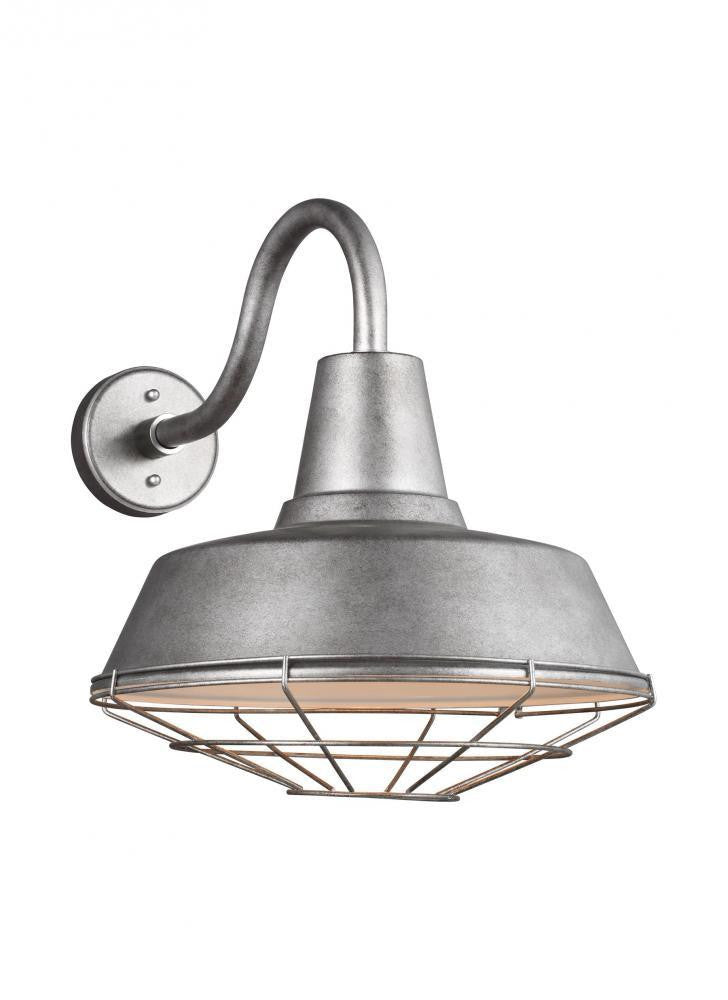 Visual Comfort Studio Barn Light Extra Large Cage Outdoor Wall Sconce Weathered Pewter