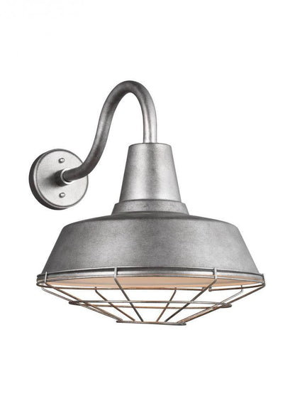 Visual Comfort Studio Barn Light Extra Large Cage Outdoor Wall Sconce Weathered Pewter