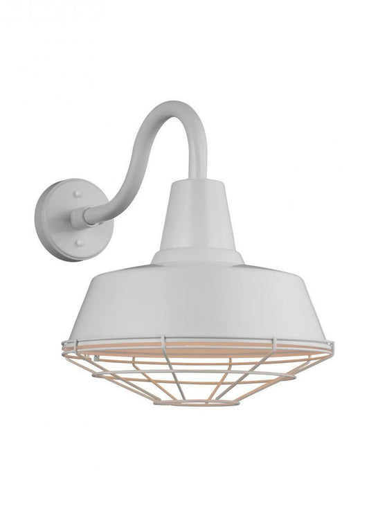 Visual Comfort Studio Barn Light Large Cage Outdoor Wall Sconce White