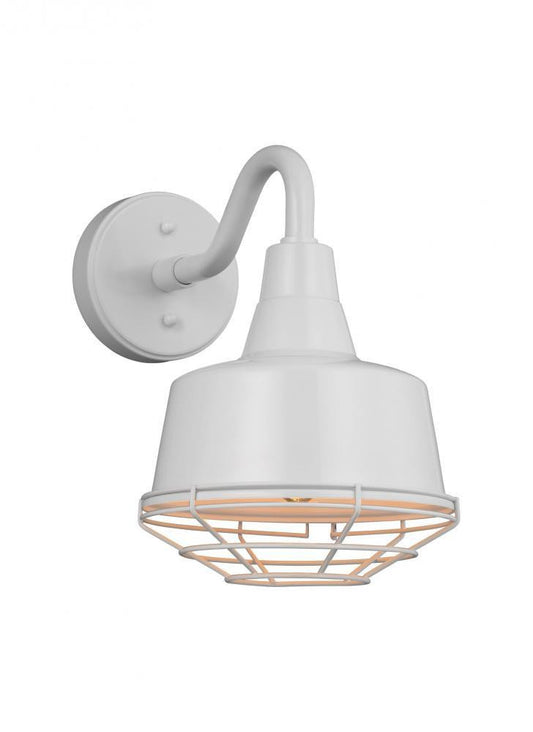 Visual Comfort Studio Barn Light Small Cage Outdoor Wall Sconce White