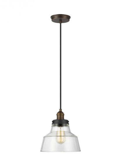 Visual Comfort Studio Baskin Chimney Pendant Painted Aged Brass / Dark Weathered Zinc